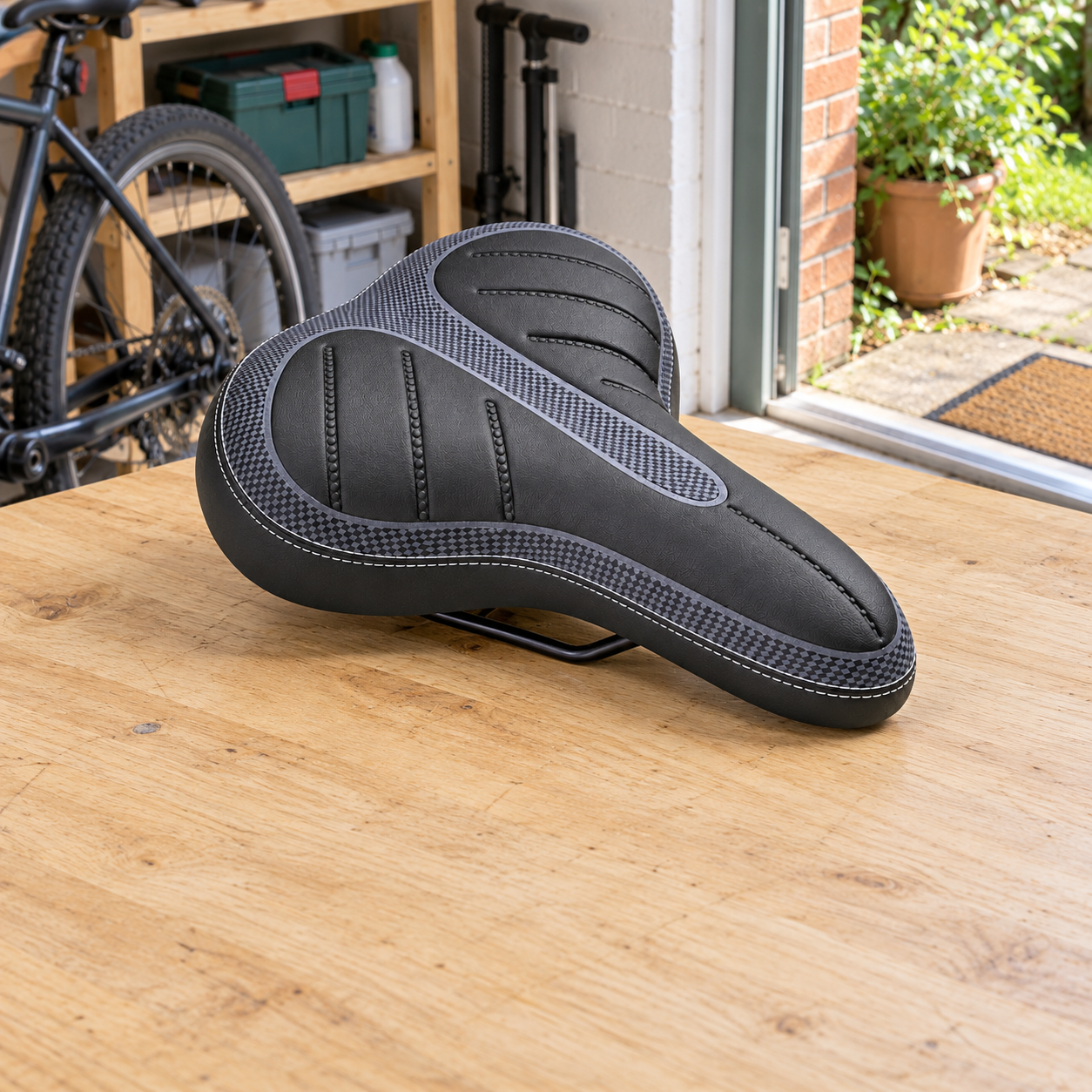 Bike Saddles & Covers in a home setting